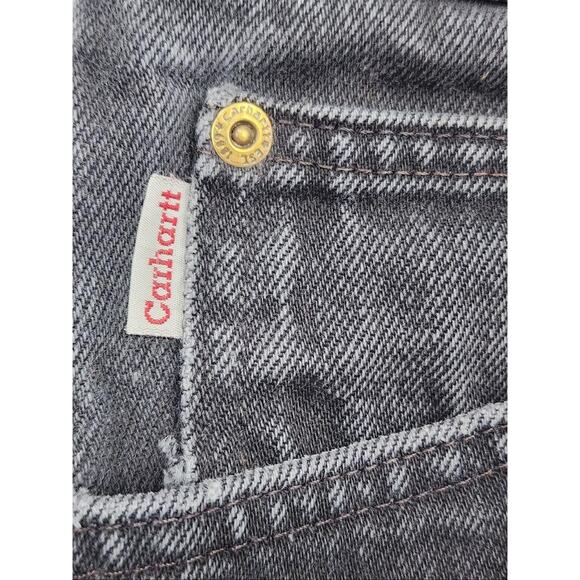 Carhartt Jeans Mens 40x30 Black Denim Workwear Relaxed Fit 3161 BLK Distressed - Picture 8 of 11